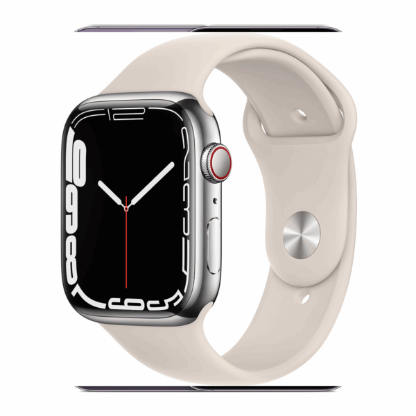 Watch Series 7, 45 mm, GPS + Celular Graphite Stainless Steel, Black Leather Band