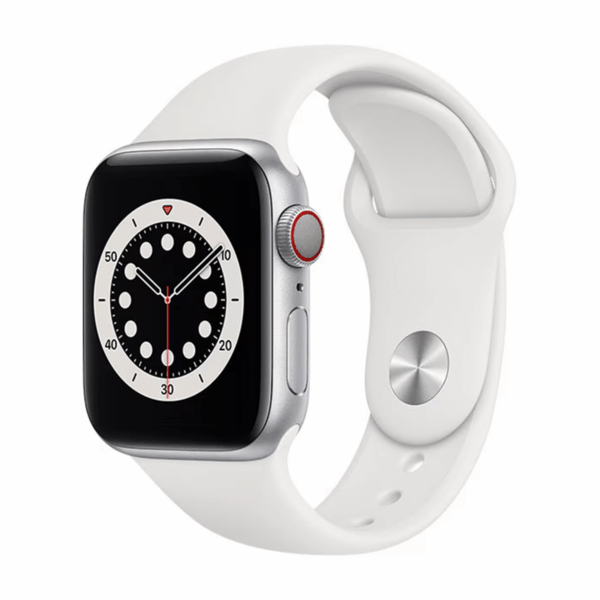 Watch Series 6, GPS + Cellular, 40mm Silver Aluminium Ceramic Case, Lilac Sport Band