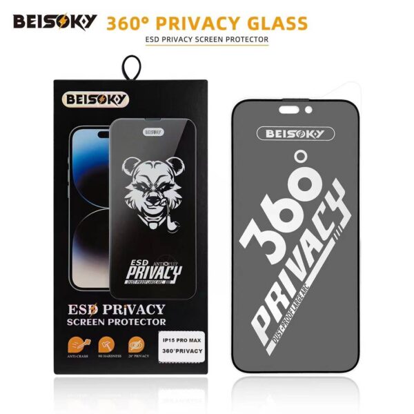 Folie de sticlă Privacy black compatibilă cu iPhone 14 Pro