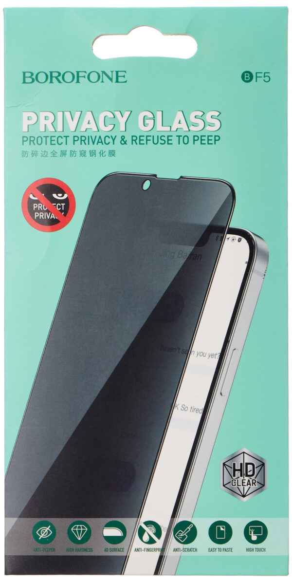 Folie de sticlă privacy BF5 compatibilă cu iPhone 15