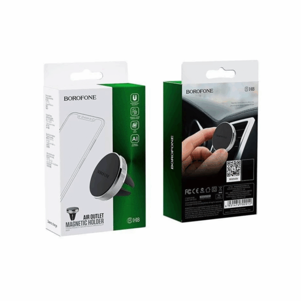 Suport Auto Universal Borofone BH8 Magnetic cu prindere in grila de ventilatie, Negru