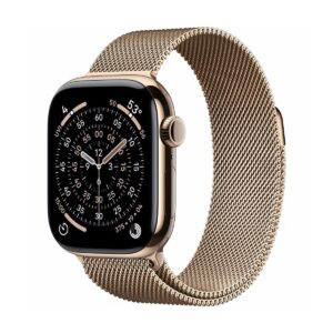 APPLE Watch Series 11 GPS+ Cellular, 42mm, Gold Titanium Case,  Gold Milanese Loop 64GB gold titanium nou sigilat