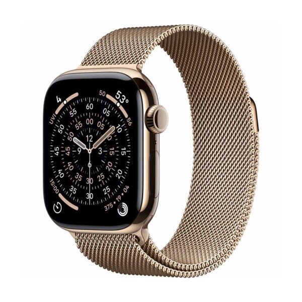 APPLE Watch Series 11 GPS+ Cellular, 42mm, Gold Titanium Case,  Gold Milanese Loop 64GB gold titanium nou sigilat