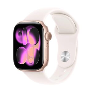 APPLE Watch Series 11 GPS 46mm, Rose Gold Aluminium Case, Light Blush Sport Band - S/M 64GB rose gold nou desigilat